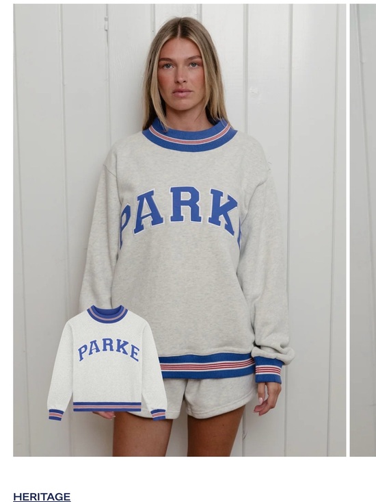 Parke Other - PARKE Heritage Boardwalk Varsity Mockneck Sweatshirt L/XL Coastal Collection2026